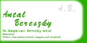 antal bereszky business card
